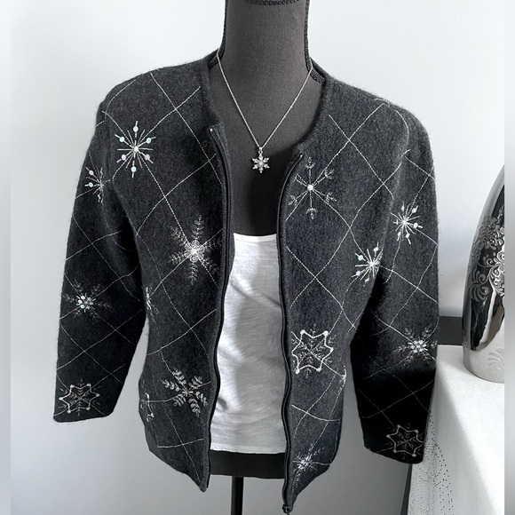 Talbots Wool Snowflake Jacket - Picture 2 of 7